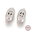 Anti-Tarnish Rhodium Plated 925 Sterling Silver Box Clasps STER-L059-06P-3