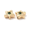 Brass Cubic Zirconia Beads KK-Q773-01G-04-2