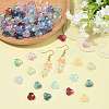 100Pcs 10 Colors Baking Paint Transparent Glass Bead Caps DGLA-FS0004-28-5