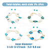 FIBLOOM 4Pcs 4 Style Natural Shell with Evil Eye Braided Bead Bracelets Set BJEW-FI0001-74-9