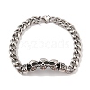 304 Stainless Steel Viking Skull Link Chain Bracelets for Men BJEW-B096-49C-1