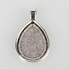 Tibetan Style Alloy Pendant Cabochon Settings TIBEP-N003-03AS-1