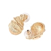 Sea Snail Alloy Stud Earrings EJEW-A112-03KCG-3