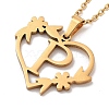 PVD Vacuum Plating 201 Stainless Steel Pendant Necklaces NJEW-R267-02P-G-4