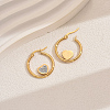 Geometric Retro Casual Stainless Steel Rhinestone Hoop Earrings for Women LU7755-3-3