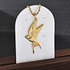 304 Stainless Steel Dove Bird Pendant Necklaces for Men NJEW-Q036-01G-5