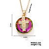 Vintage Sparkling Rhinestone Cross Virgin Pendant Necklaces HU5269-9-1