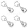 4Pcs 925 Sterling Silver Teardrop Charms STER-AR0001-11-1