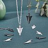 40Pcs 2 Color 304 Stainless Steel Pointed Pendants STAS-UN0023-90-3