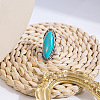 Vintage Turquoise Ring with Artistic Oval Shape and Sophisticated Metal Finish - Unique Handcrafted Accessory for a Bohemian Chic Look ST9527281-1