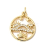 Brass Micro Pave Cubic Zirconia Pendants KK-P343-01C-G-1