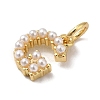 Rack Plating Brass with ABS Plastic Imitation Pearl Charms KK-B092-30G-G-2