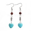 Synthetic Turquoise Dangle Earrings EJEW-JE02976-02-1