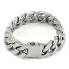 304 Stainless Steel Cuban Link Chain Bracelets for Men BJEW-B102-07P-1