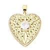 Brass Micro Pave Clear Cubic Zirconia Pendants KK-S510-31G-04-1