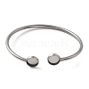 304 Stainless Steel Cuff Blank Bangle Bases with Round Tray STAS-Z088-03C-P-2