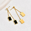 Stainless Steel Rectangle Dangle Stud Earrings for Women TP0848-2-1