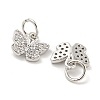 Rack Plating Brass Micro Pave Clear Cubic Zirconia Pendants KK-B093-13C-P-2