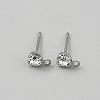 Brass Stud Earring Findings KK-WH20004-11A-P-1