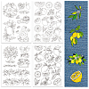 4 Sheets 11.6x8.2 Inch Stick and Stitch Embroidery Patterns DIY-WH0455-141-1