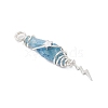 3Pcs 3 Styles Electroplated Natural Quartz Crystal Nuggets Copper Wire Wrapped Pendants PALLOY-JF03128-03-5