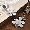 304 Stainless Steel Flower Stud Earrings for Women STAS-Z112-22P-3