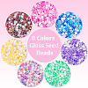 7 Sets 7 Colors Transparent Colours Luster & Rainbow Glass Seed Beads GLAA-PH0003-80-2