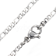 Non-Tarnish 304 Stainless Steel Figaro Chain Necklaces STAS-K168-02P