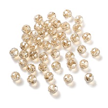 Electroplate Round Glass Beads  EGLA-A043-01-PL02