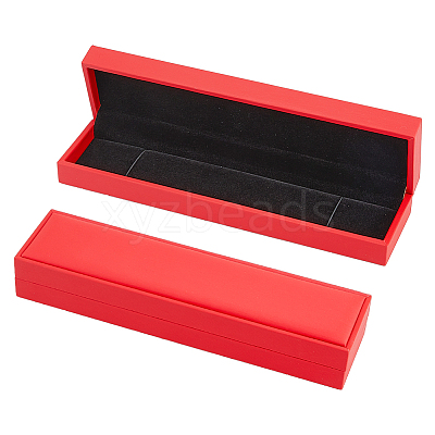 Rectangle PU Leather Necklace Storage Boxes with Velvet Inside CON-WH0094-31D-02-1