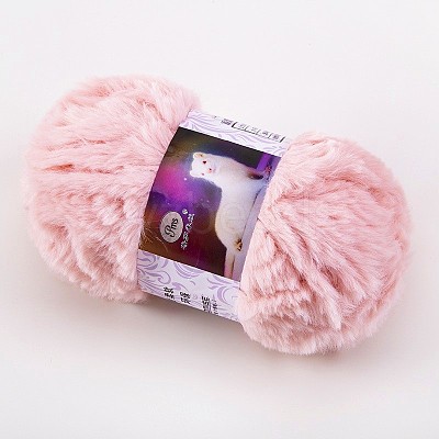 Imitation Mink Fur Super Bulky Polyester Nylon Blended Yarn PW-WG86474-02-1