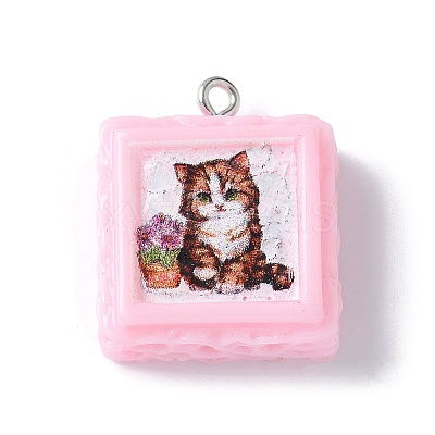 Opaque Resin Pendants RESI-Z033-02P-C-1