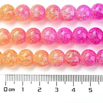 Spray Painted Crackle Glass Beads Strands DGLA-C002-8mm-09-1