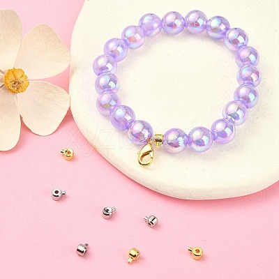 8Pcs 2 Colors Brass Crimp Beads KK-YW0001-18-1
