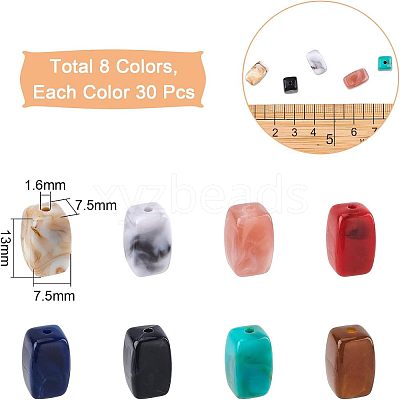 240Pcs 8 Colors Acrylic Beads OACR-NB0001-21-1