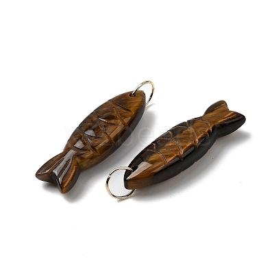 Natural Tiger Eye Carved Pendants G-G314-01G-02-1