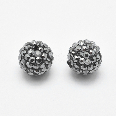 Handmade Polymer Clay Rhinestone Beads RB-L030-18A-10mm-1