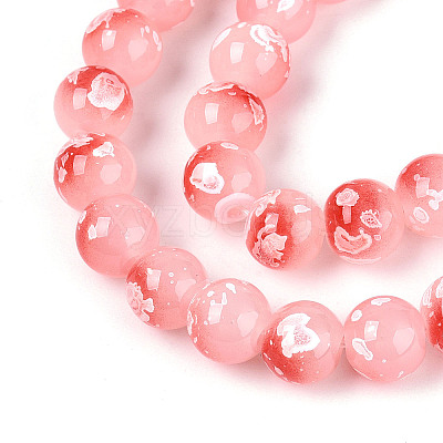 Baking Paint Glass Beads Strands DGLA-N015-8mm-03-1