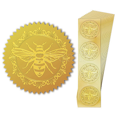 Self Adhesive Gold Foil Embossed Stickers DIY-WH0211-364-1
