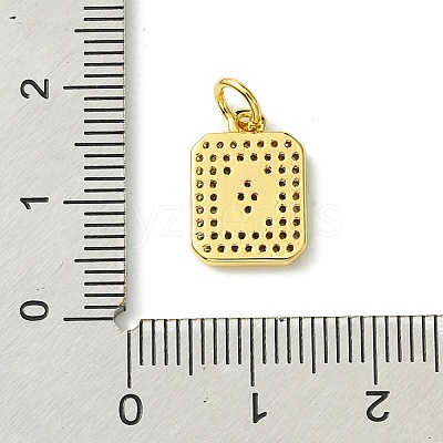 Rack Plating Brass Micro Pave Clear Cubic Zirconia Charms KK-G501-01Q-G-1