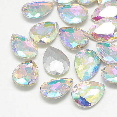 Pointed Back Glass Rhinestone Cabochons RGLA-T081-4x6mm-05-1