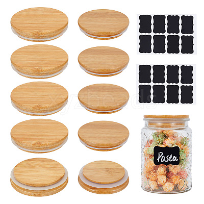 10Pcs 2 Styles Bamboo Bottle Caps AJEW-NB0008-38B-1