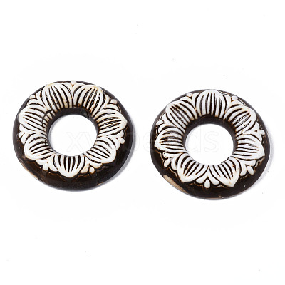 Vintage Floral Donut Porcelain Big Pendants PORC-T006-28-1