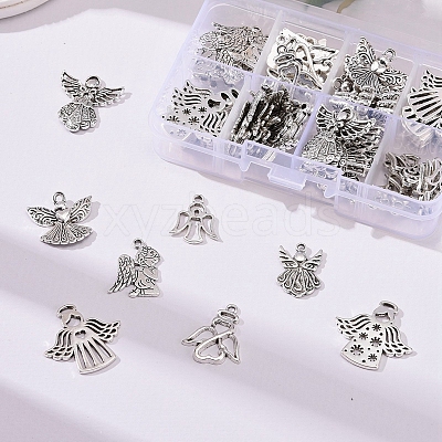 80Pcs 8 Styles Tibetan Style Alloy Pendants TIBEP-LS0001-07-1