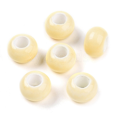Glazed Porcelain Rondelle Beads PORC-Q219-13x9-F25-1