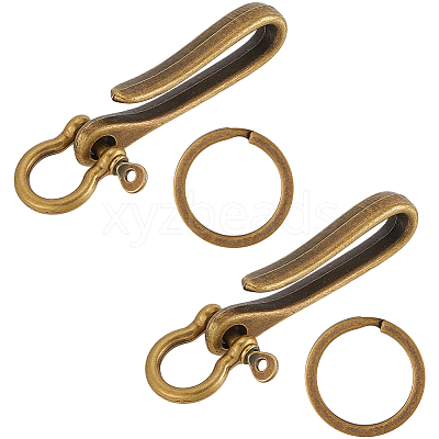 Tibetan Style 2Pcs Alloy Hook Clasps FIND-SC0016-52-1