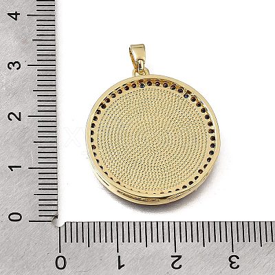 Brass Micro Pave Marine Blue Cubic Zirconia Pendants KK-CBAA632-17G-1