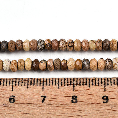 Natural Picture Jasper Beads Strands G-T141-34-1