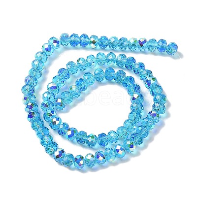 AB Color Plated Transparent Electroplate Beads Strands X-EGLA-H104-06H-1
