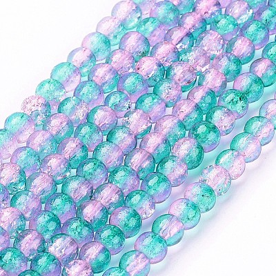 Crackle Glass Beads Strands X-CCG-Q002-4mm-06-1
